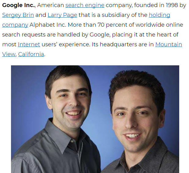 Imagen de los fundadores de Google.